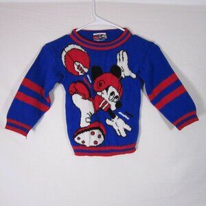 Disney Sweater Mickey's Stuff by Jet Set Football Knit Pullover Boy's 5